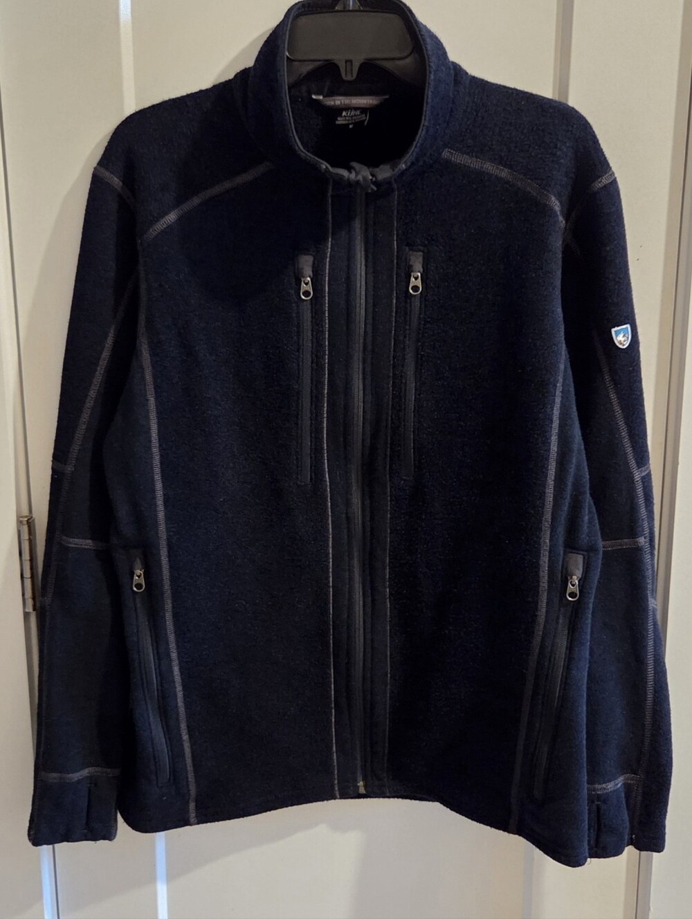 Kuhl Aflpaca Kashmira Full-Zip Velour Fleece Jacket Navy Blue - Size Medium
